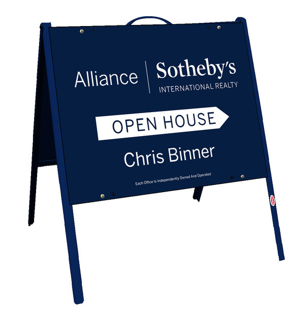 real estate open house a-frame and sign panel unit, .050 polyethylene 18h x 24w