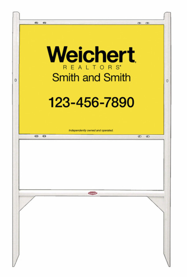 White Angle Iron Frame and Sign Panel Unit, 18h x 24w
