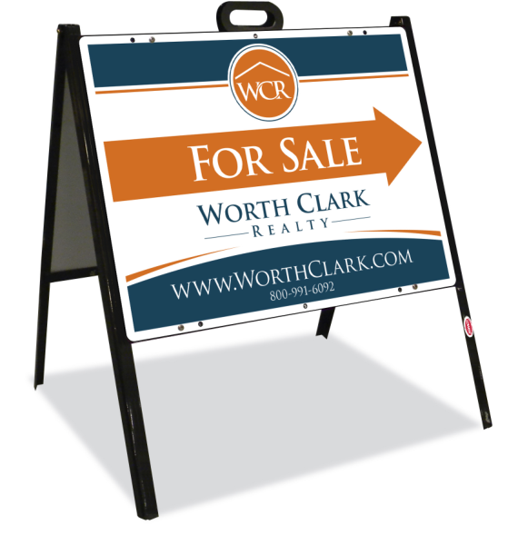 A-Frame and For Sale Sign Panel Unit, 18h x 24w, Steel